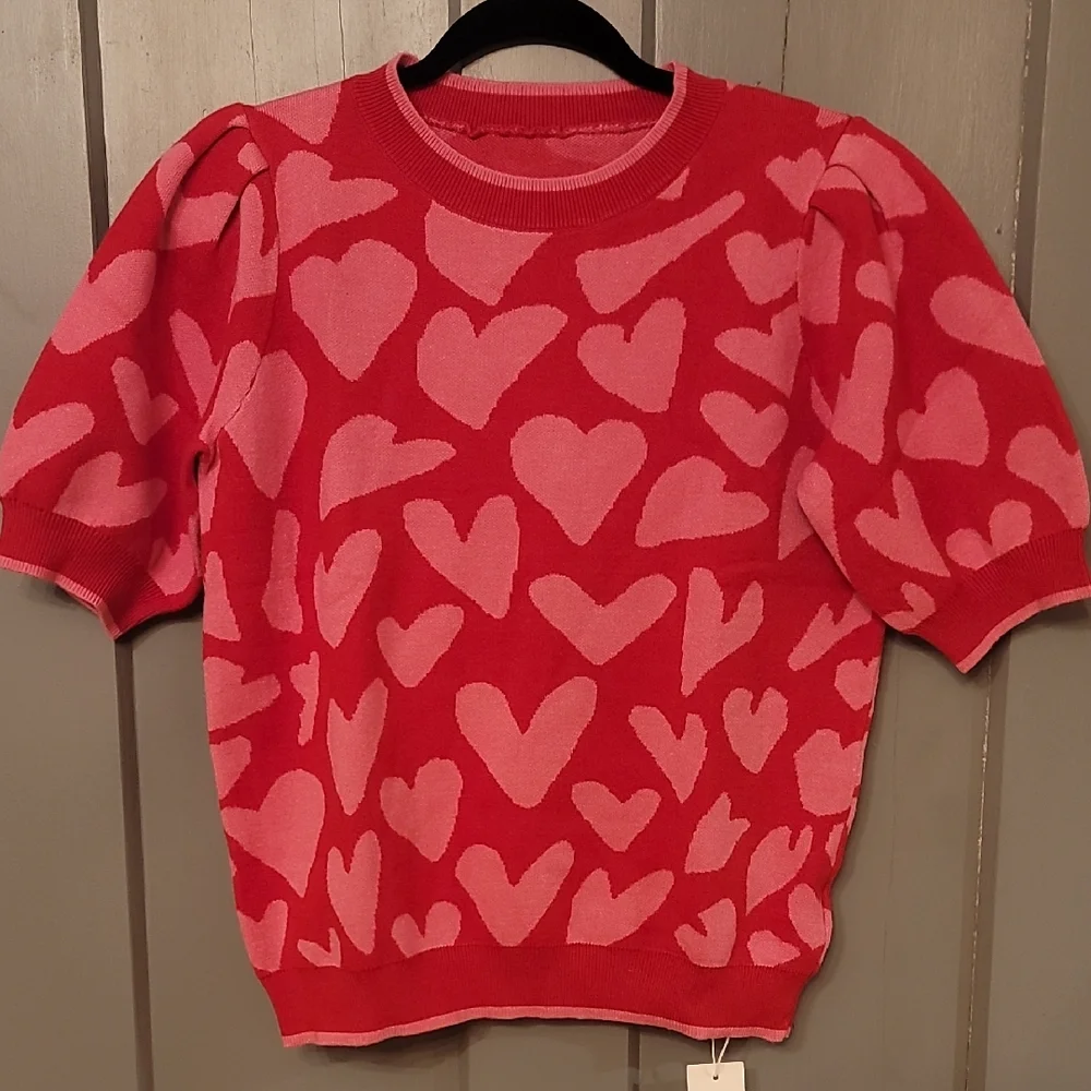 Valentines Heart Knit Sweater - Picture 1 of 4
